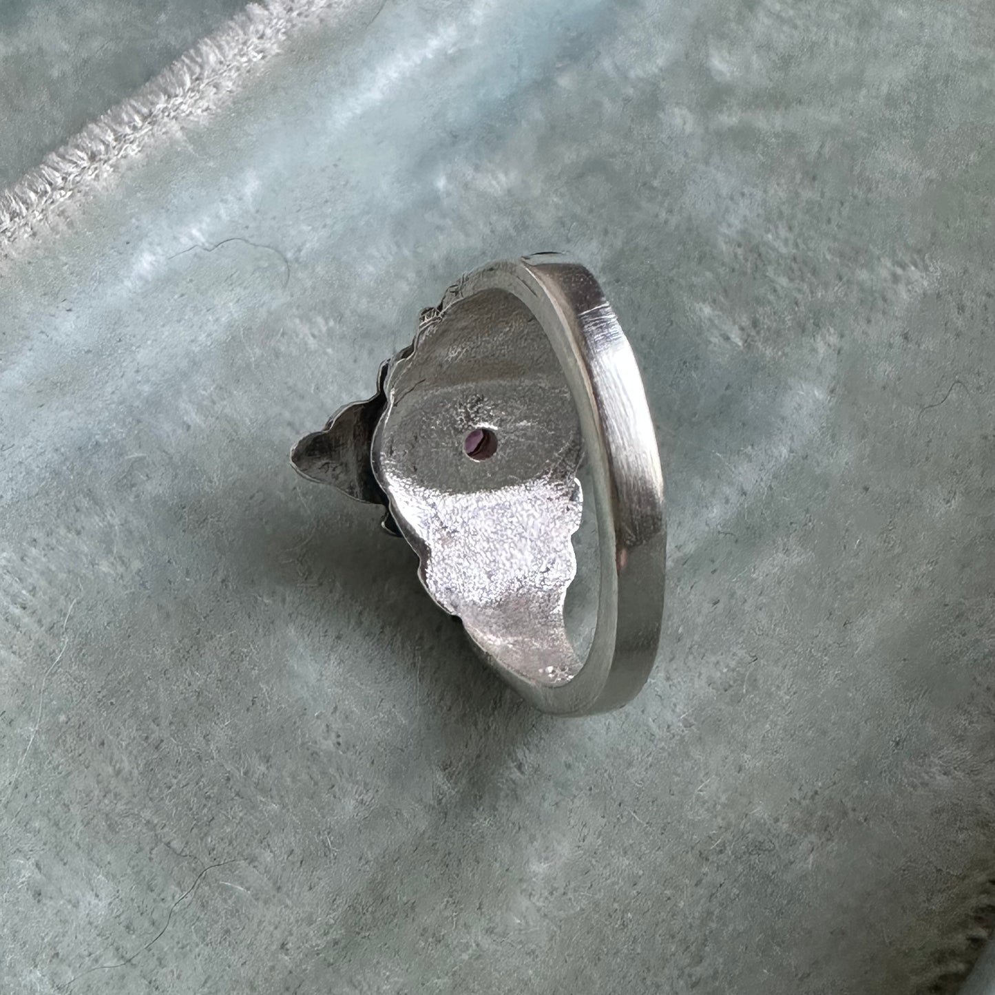 Gothic Fairytale Garnet cocktail ring handmade in Sterling Silver
