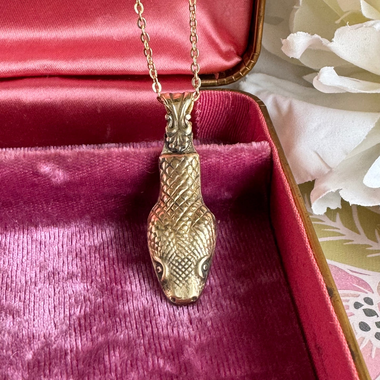 Victorian Snake artisan Brass necklace