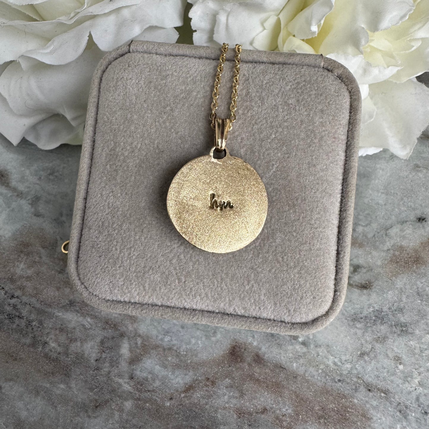 Vintage rose garden botanical bloom artisan gold brass necklace