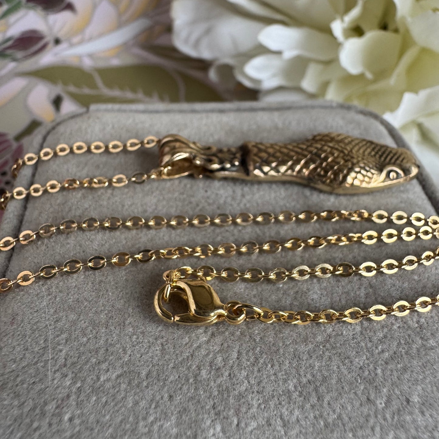 Victorian Snake artisan Brass necklace