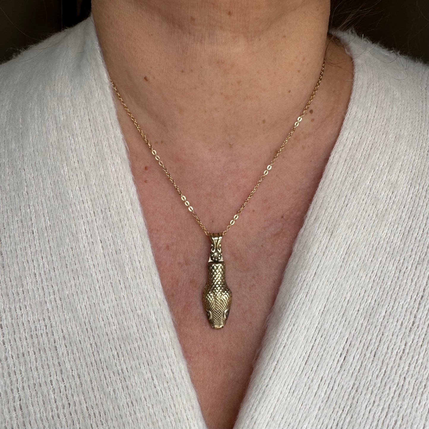 Victorian Snake artisan Brass necklace