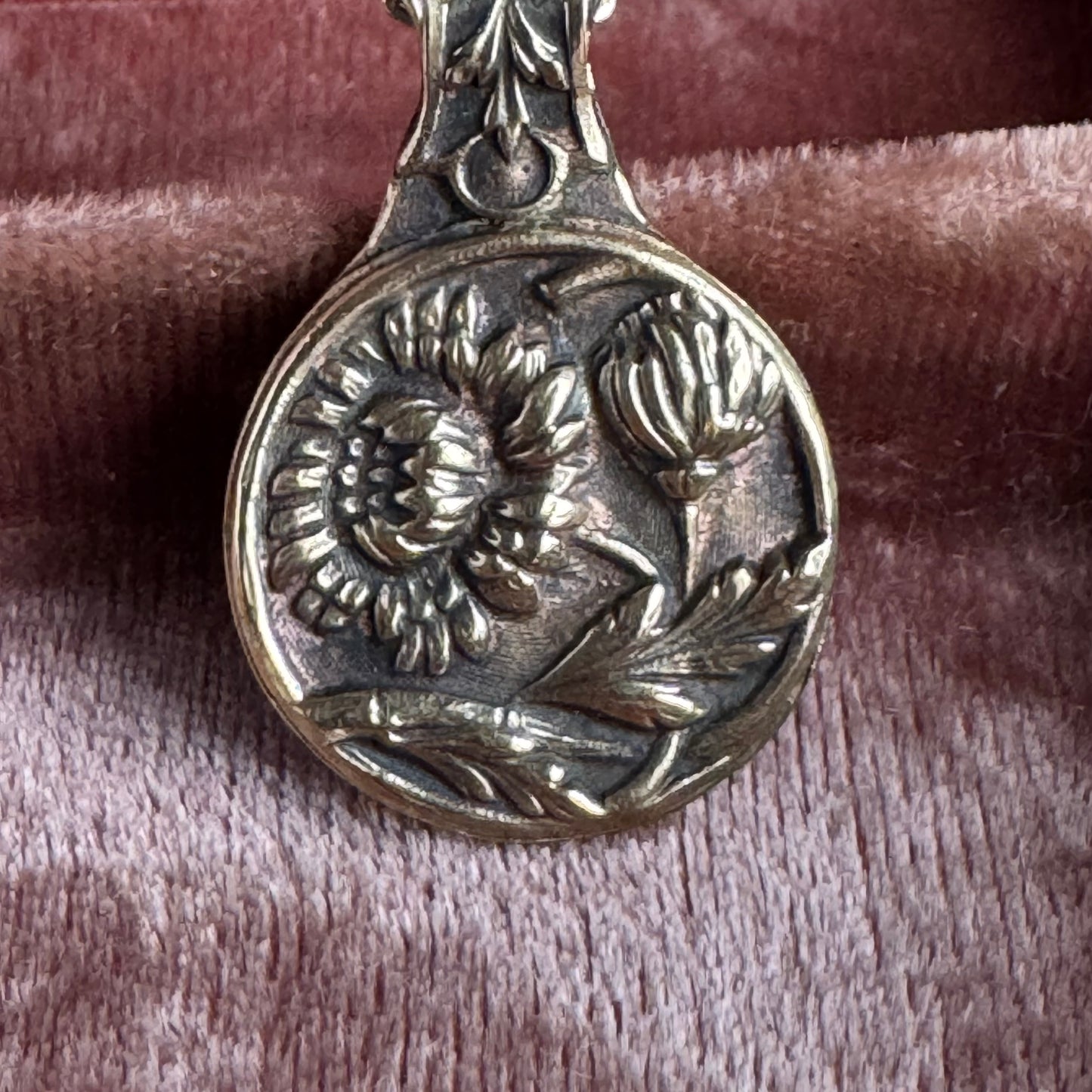Victorian heirloom Dandelion artisan brass necklace