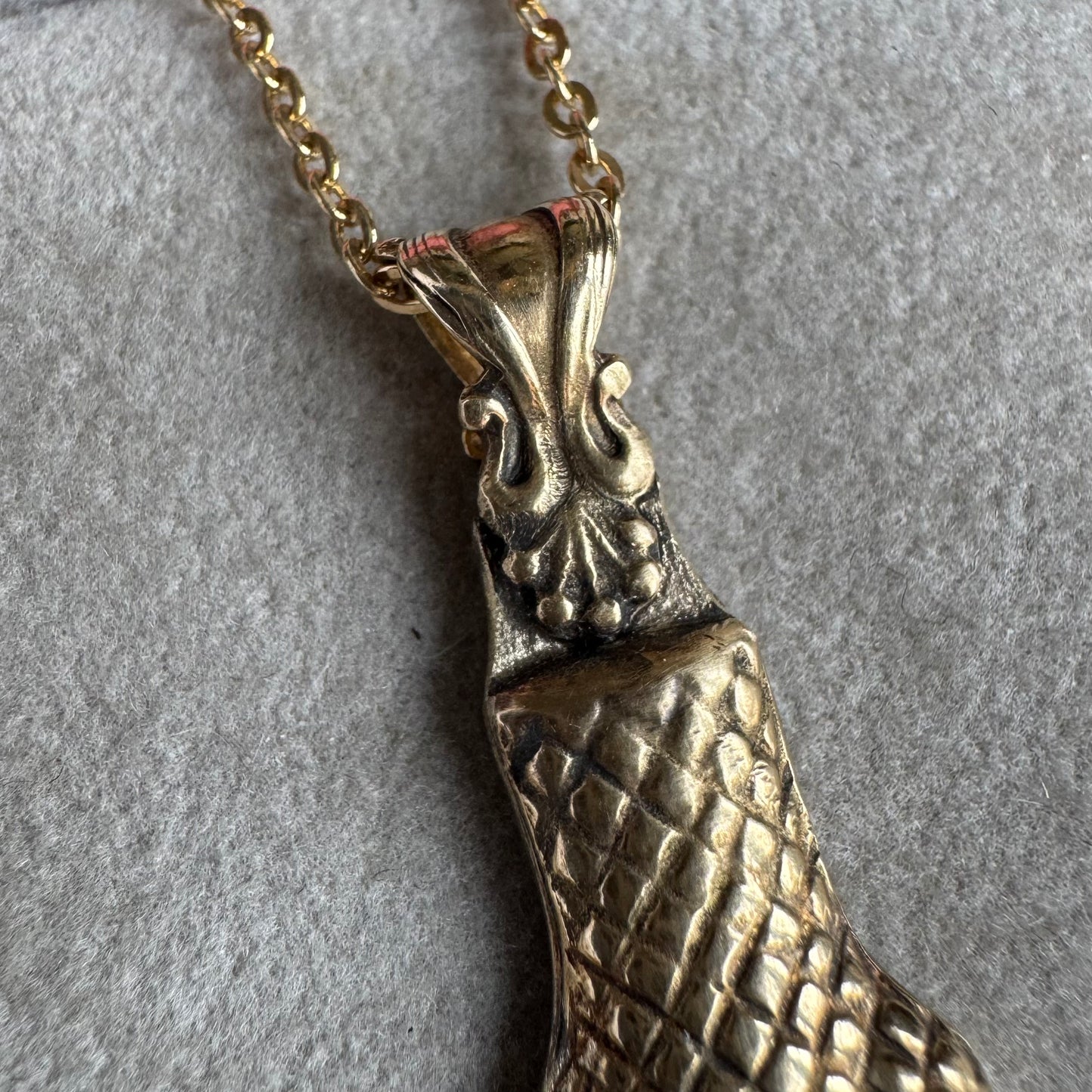 Victorian Snake artisan Brass necklace