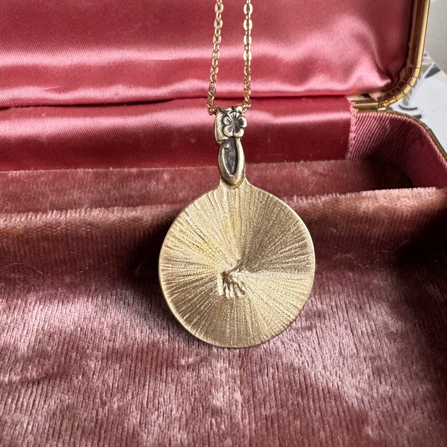 Art Nouveau Witchy Woman artisan brass necklace