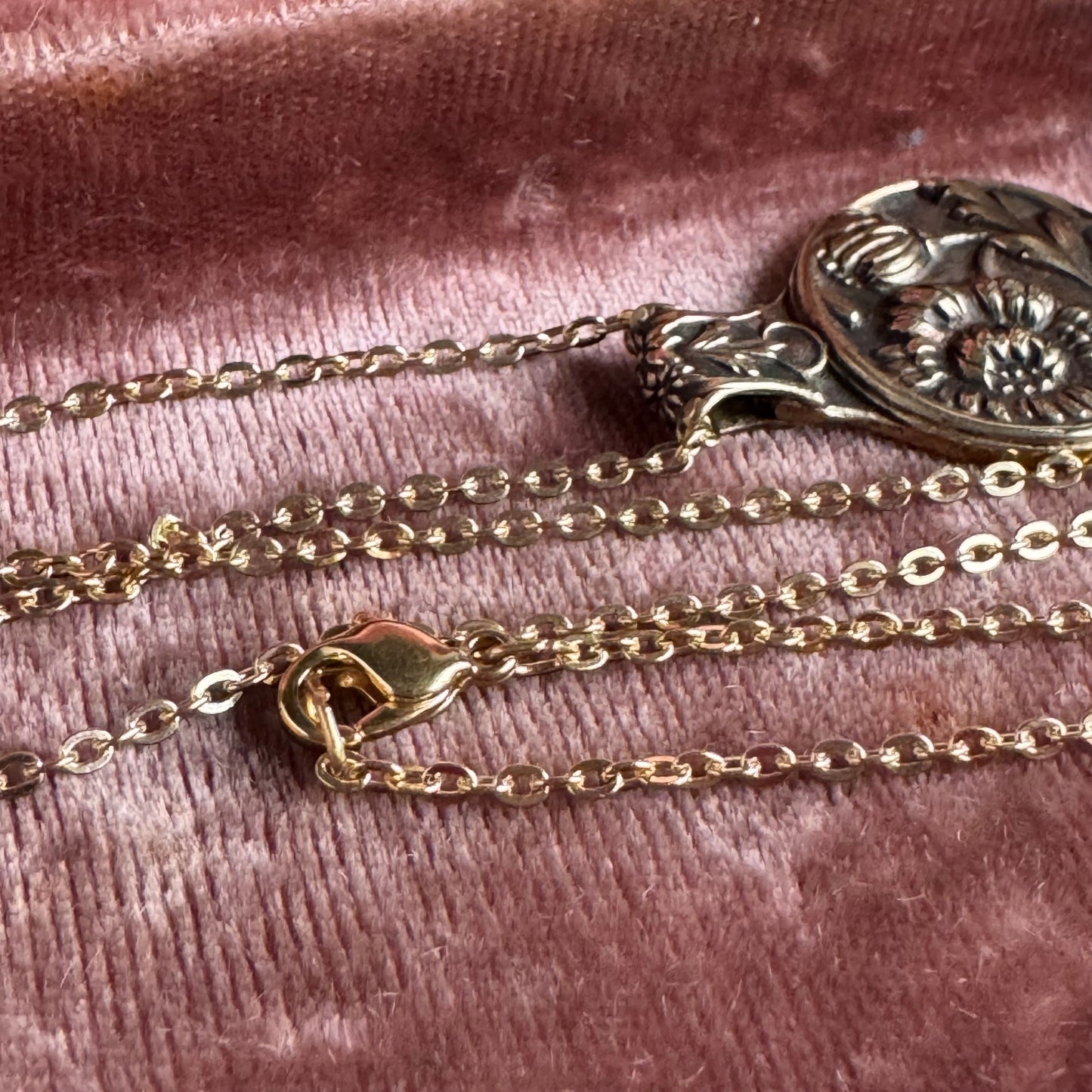 Victorian heirloom Dandelion artisan brass necklace