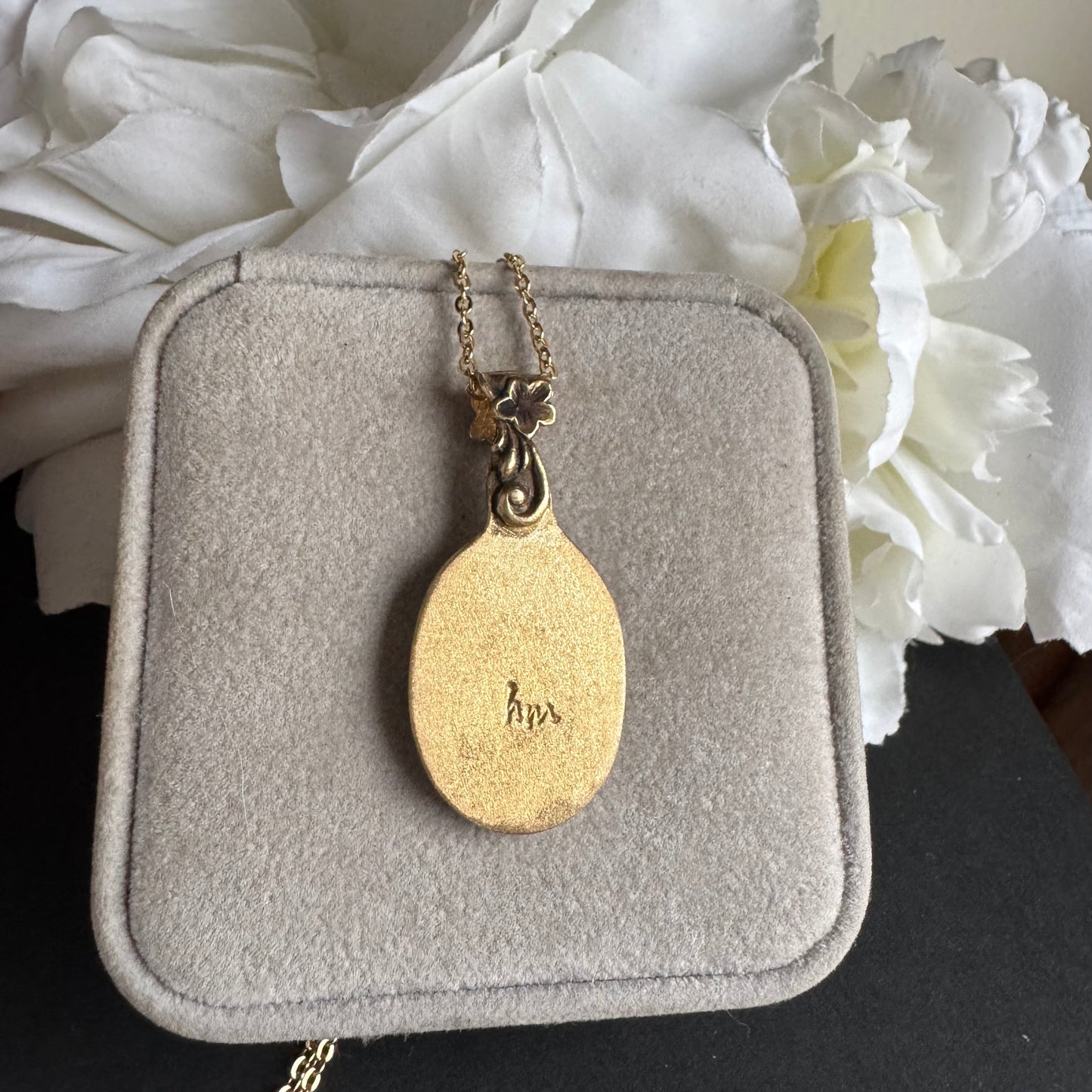 Art Nouveau Moon and Maiden artisan brass necklace