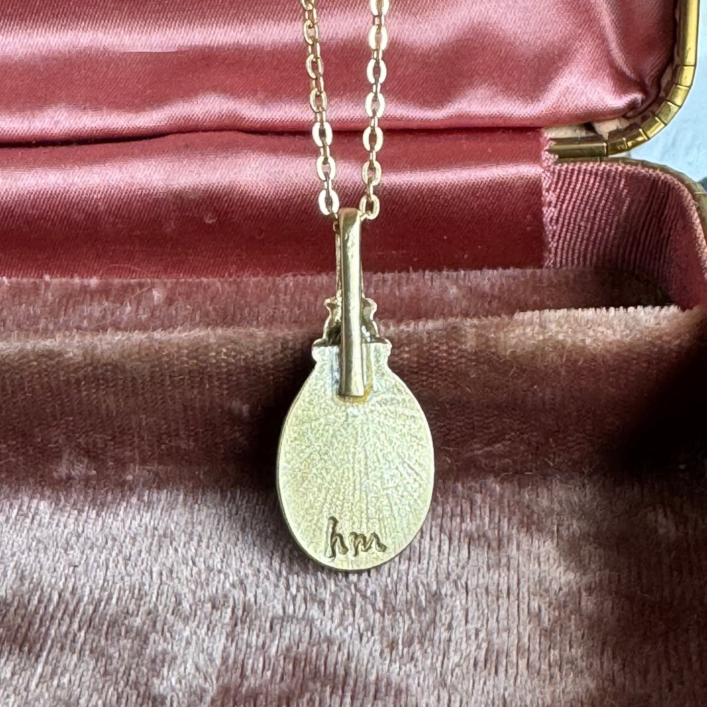 Victorian Swan aquamarine in brass artisan necklace