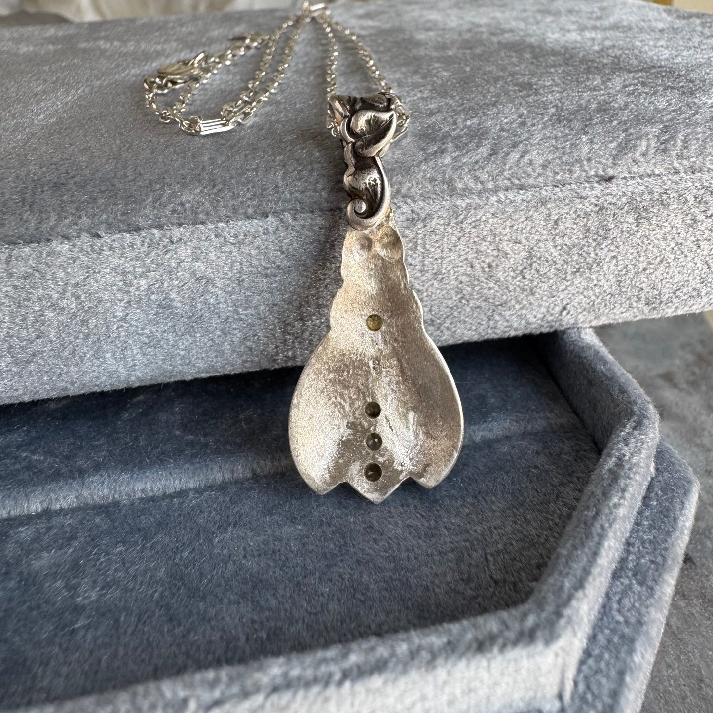 Botanical Firefly artisan Citrine necklace in Sterling Silver
