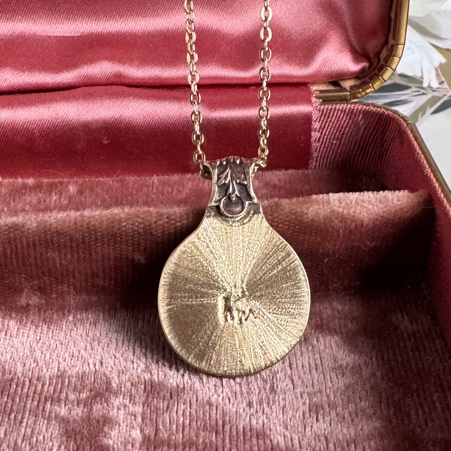 Victorian heirloom Dandelion artisan brass necklace