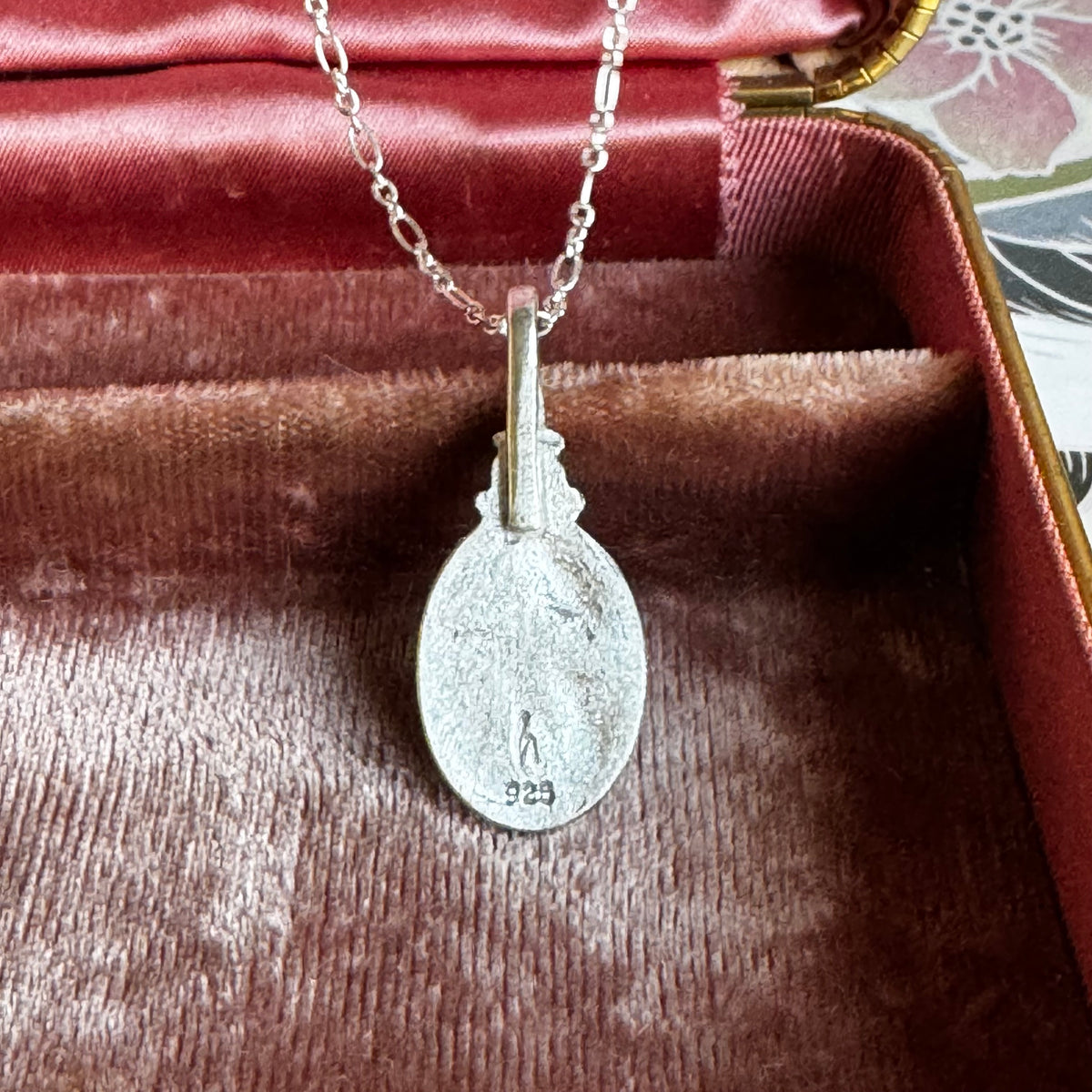 Victorian Swan and Moissanite Artisan Sterling Silver necklace