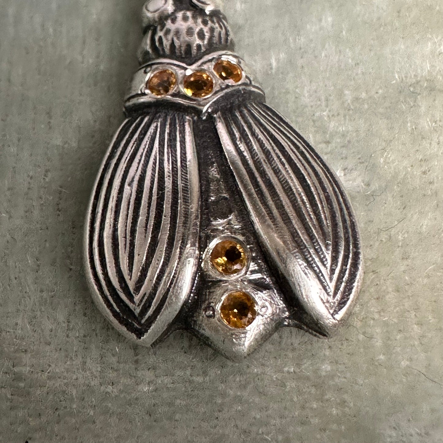 Vintage firefly citrine necklace in Sterling Silver